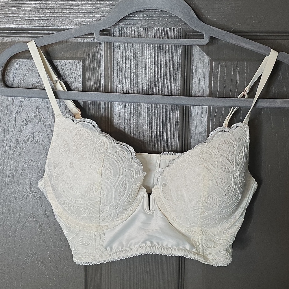 Aerie Show off Plunge White Lace Underwire Bra NEW 34C - Picture 6 of 9
